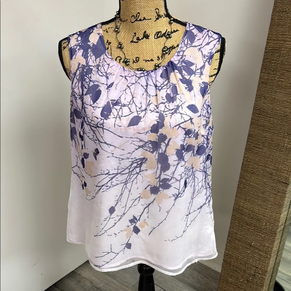 Coldwater Creek Purple Sleeveless Lined Blouse - Picture 1 of 9
